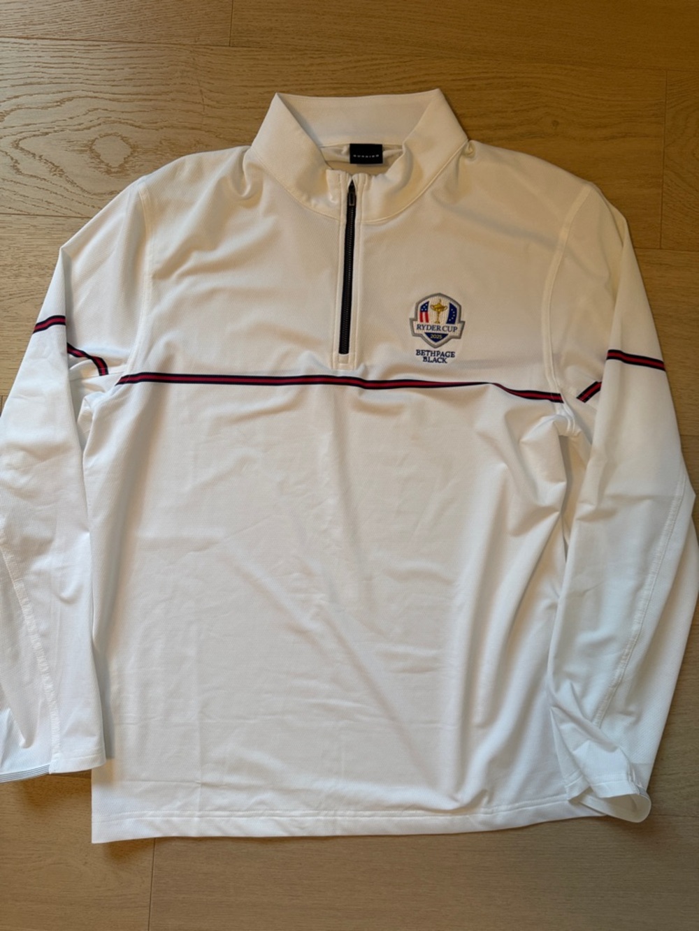 2025 Dunning White Ryder Cup Embroidered Quarter-Zip Pullover